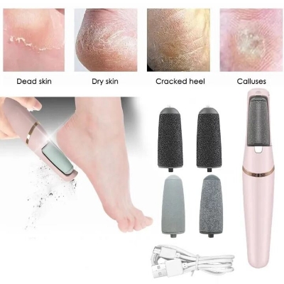 Picture of Rechargeable Electric Callus Remover for Feet – 2-Speed Powerful Foot Sander with Coarse & Fine Roller Heads for Removing Dead Skin, Cracked Heels & Hard Callus – Safe, Compact & Travel-Friendly Foot Care Tool for Smooth, Soft Feet- The Asia Express-Multicolor