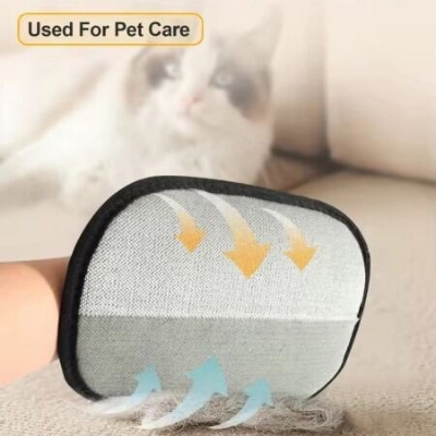 Picture of Electrostatic Pet Hair Remover Gloves – Dual-Sided Reusable Dog & Cat Hair Cleaning Gloves for Sofa, Bed, Clothes, Carpet, Car Interior & Home Furniture – Fast & Gentle Pet Fur Removal Tool- The Asia Express-Black 50gm