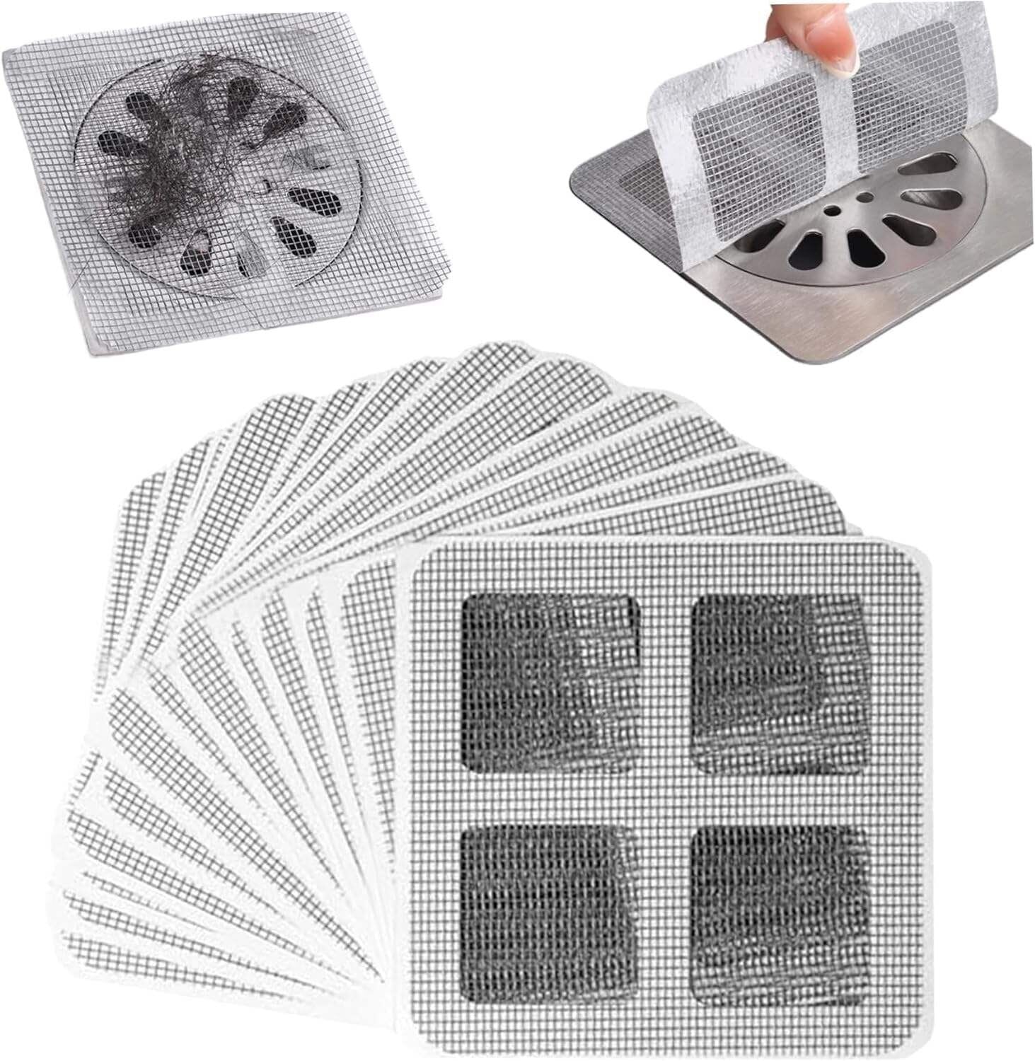 Picture of 1/5/10 Pcs Disposable Floor Drain Hair Catcher Stickers – Shower & Sink Mesh Strainers for Bathtub, Bathroom, Kitchen & Hair-Free Drain Protection- The Asia Express-5-Pcs