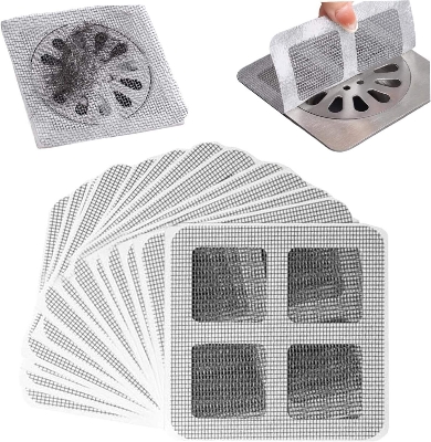 Picture of 1/5/10 Pcs Disposable Floor Drain Hair Catcher Stickers – Shower & Sink Mesh Strainers for Bathtub, Bathroom, Kitchen & Hair-Free Drain Protection- The Asia Express-5-Pcs