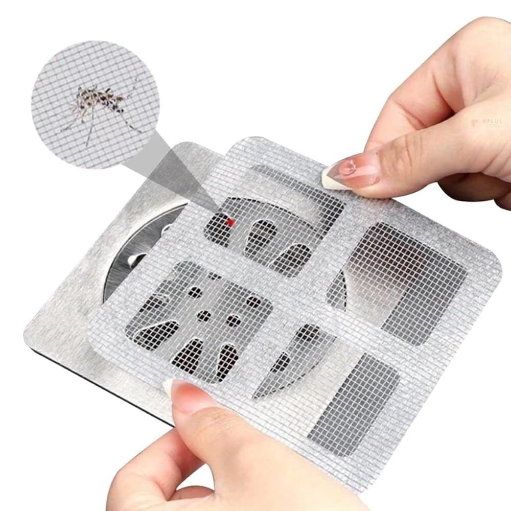 Picture of 1/5/10 Pcs Disposable Floor Drain Hair Catcher Stickers – Shower & Sink Mesh Strainers for Bathtub, Bathroom, Kitchen & Hair-Free Drain Protection- The Asia Express-5-Pcs