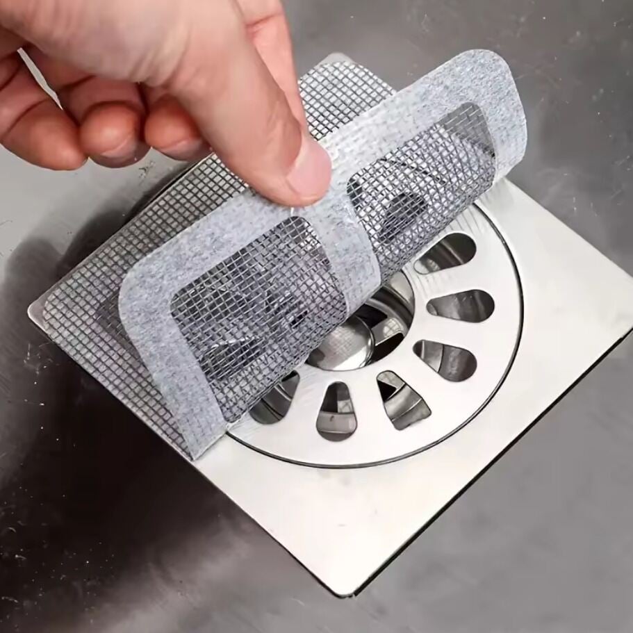 Picture of 1/5/10 Pcs Disposable Floor Drain Hair Catcher Stickers – Shower & Sink Mesh Strainers for Bathtub, Bathroom, Kitchen & Hair-Free Drain Protection- The Asia Express-5-Pcs