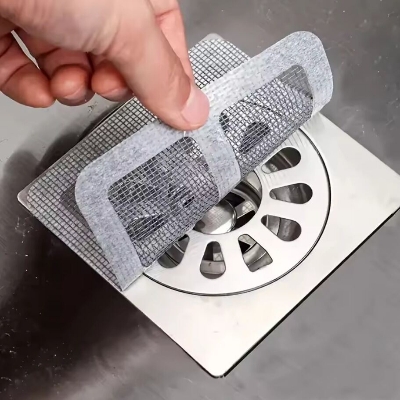 Picture of 1/5/10 Pcs Disposable Floor Drain Hair Catcher Stickers – Shower & Sink Mesh Strainers for Bathtub, Bathroom, Kitchen & Hair-Free Drain Protection- The Asia Express-5-Pcs