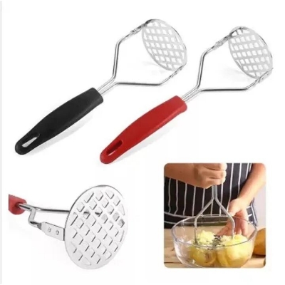 Picture of Premium Stainless Steel Potato Masher with Comfortable Plastic Handle – Heavy-Duty Food Press for Mashed Potatoes, Vegetables, Fruits & Cooking – Durable, Rust-Resistant, Multicolor Kitchen Tool for Home & Professional Use- The Asia Express-Multicolor