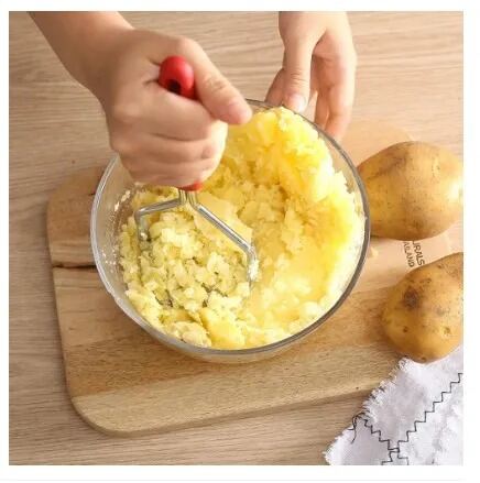 Picture of Premium Stainless Steel Potato Masher with Comfortable Plastic Handle – Heavy-Duty Food Press for Mashed Potatoes, Vegetables, Fruits & Cooking – Durable, Rust-Resistant, Multicolor Kitchen Tool for Home & Professional Use- The Asia Express-Multicolor