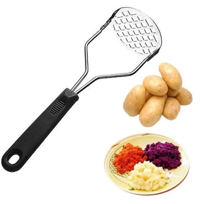 Picture of Premium Stainless Steel Potato Masher with Comfortable Plastic Handle – Heavy-Duty Food Press for Mashed Potatoes, Vegetables, Fruits & Cooking – Durable, Rust-Resistant, Multicolor Kitchen Tool for Home & Professional Use- The Asia Express-Multicolor
