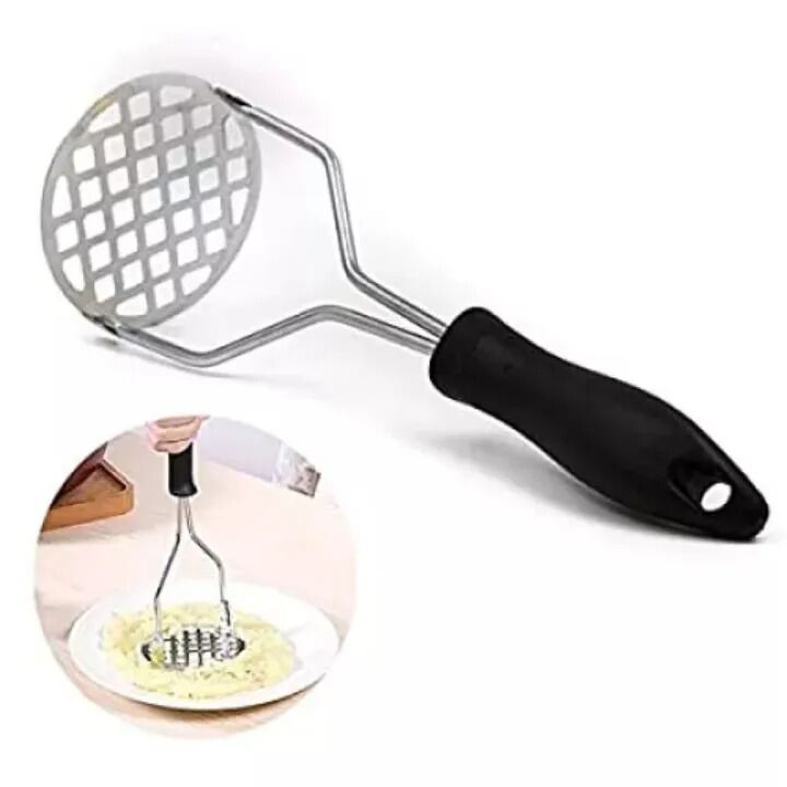 Picture of Premium Stainless Steel Potato Masher with Comfortable Plastic Handle – Heavy-Duty Food Press for Mashed Potatoes, Vegetables, Fruits & Cooking – Durable, Rust-Resistant, Multicolor Kitchen Tool for Home & Professional Use- The Asia Express-Multicolor