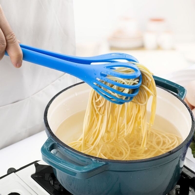 Picture of Egg Beaters Manual Whisk & Food Clip – Plastic Hand Stirring Stick, Manual Mixer for Eggs, Sauces, Foam & Baking, Handy Kitchen Tool baking manual noodle tongs and spoons- The Asia Express-Multicolor