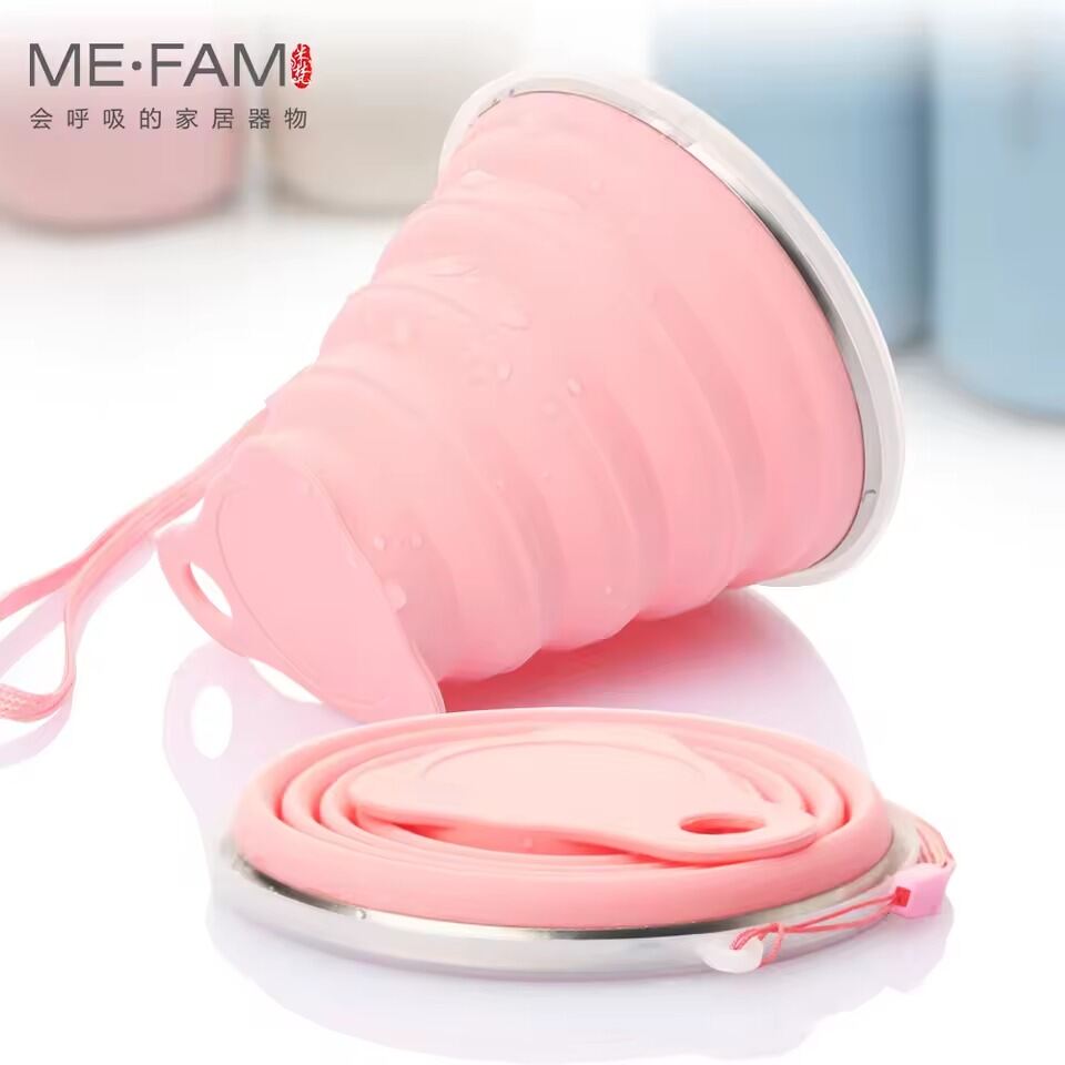 Picture of High Quality Portable Folding Silicone Cup – Collapsible Travel Sport Mug for Drinking Coffee, Tea & Outdoor Use Compact & Reusable Foldable Silicone Cup- The Asia Express-Multicolor