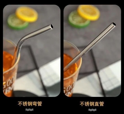 Picture of 4 Pcs Reusable Stainless Steel Drinking Straws Set Metal Straw Pack with 1 Cleaning Brush Eco-Friendly Reusable Straws for Juice, Coffee, Tea & Cold Drinks- The Asia Express-Silver