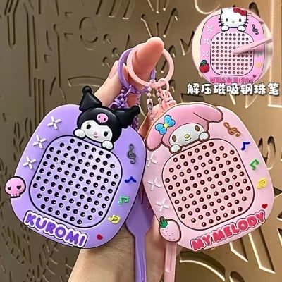 Picture of Creative New Stress-Relief Magnetic Steel Ball Drawing Board Keychain, Cute Schoolbag Pendant & Car Key Ring, Perfect Gift & Japanese Style Montessori Mini Funny Keychain, Educational Toy & DIY Doodle Board Keyring- The Asia Express-Multicolor