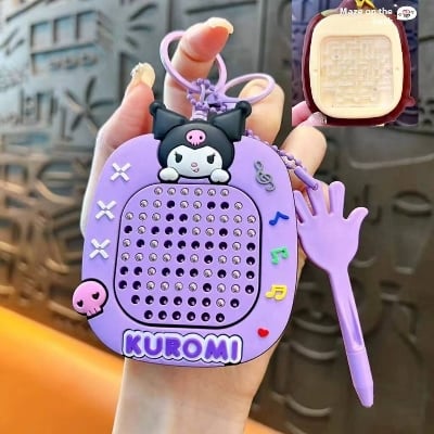 Picture of Creative New Stress-Relief Magnetic Steel Ball Drawing Board Keychain, Cute Schoolbag Pendant & Car Key Ring, Perfect Gift & Japanese Style Montessori Mini Funny Keychain, Educational Toy & DIY Doodle Board Keyring- The Asia Express-Multicolor