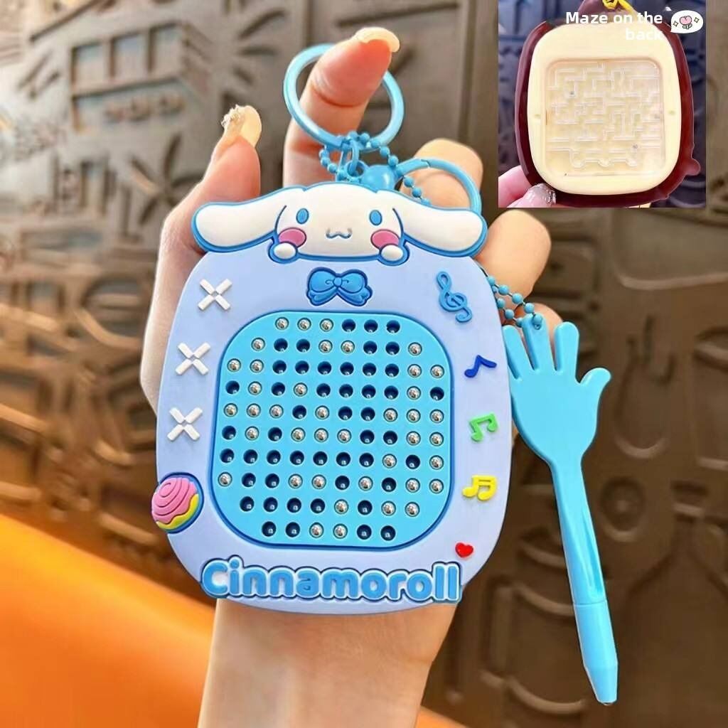 Picture of Creative New Stress-Relief Magnetic Steel Ball Drawing Board Keychain, Cute Schoolbag Pendant & Car Key Ring, Perfect Gift & Japanese Style Montessori Mini Funny Keychain, Educational Toy & DIY Doodle Board Keyring- The Asia Express-Multicolor