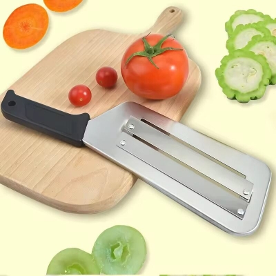 Picture of Durable and Sharp Cabbage Kitchen Knife vegetable cutter slicer with Premium Stainless Steel Cabbage Cutter with Two Sharp Blades Easy to Clean-The Asia Express-Multicolor