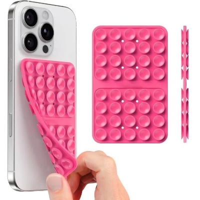 Picture of Double-Sided Silicone Suction Pad Phone Stand Multifunctional Suction Cup Fixture Detachable Hands-Free Mobile Phone Holder for Car, Desk & Home Use- The Asia Express-Multicolor