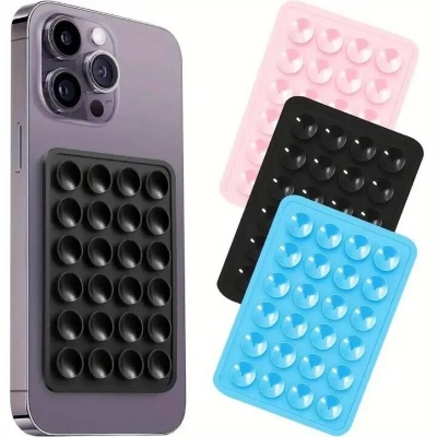 Picture of Double-Sided Silicone Suction Pad Phone Stand Multifunctional Suction Cup Fixture Detachable Hands-Free Mobile Phone Holder for Car, Desk & Home Use- The Asia Express-Multicolor