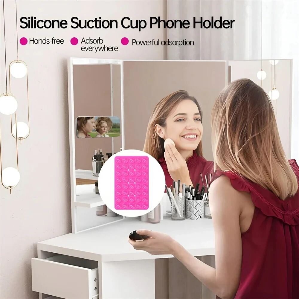 Picture of Double-Sided Silicone Suction Pad Phone Stand Multifunctional Suction Cup Fixture Detachable Hands-Free Mobile Phone Holder for Car, Desk & Home Use- The Asia Express-Multicolor