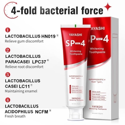 Picture of Yayashi SP-4 Probiotic Toothpaste – Fresh Breath, Teeth Whitening & Stain Removal Deep Cleaning Plaque Control for Healthy Oral Care - The Asia Express