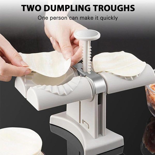 Picture of Double Head Automatic Dumpling Maker – Premium Food-Grade ABS Dumpling & Momos Press, Make Two Dumplings or Ravioli at a Time, Easy to Use and Clean, Perfect for Home Cooking- The Asia Express