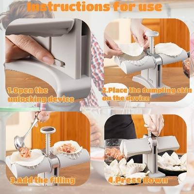 Picture of Double Head Automatic Dumpling Maker – Premium Food-Grade ABS Dumpling & Momos Press, Make Two Dumplings or Ravioli at a Time, Easy to Use and Clean, Perfect for Home Cooking- The Asia Express
