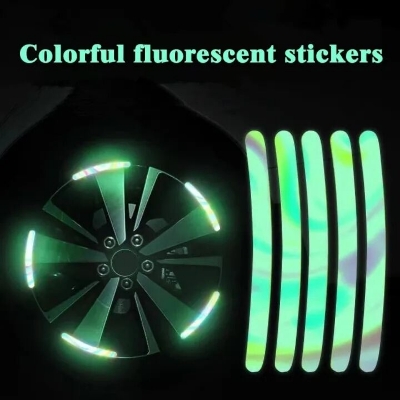 Picture of 10/20/30 Pcs Bicycle Wheel Luminous Reflective Stickers – Fluorescent Glow Wheel Decoration Stickers for Bicycle & Motorcycle, Night Safety Visibility Stickers - The Asia Express-10-Pcs