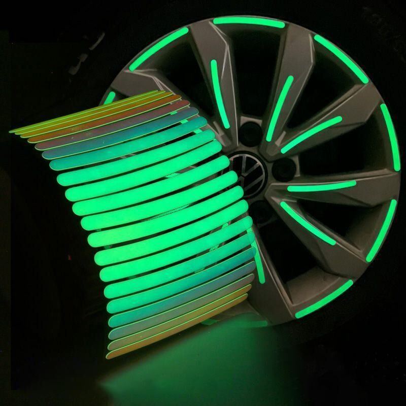 Picture of 10/20/30 Pcs Bicycle Wheel Luminous Reflective Stickers – Fluorescent Glow Wheel Decoration Stickers for Bicycle & Motorcycle, Night Safety Visibility Stickers - The Asia Express-10-Pcs
