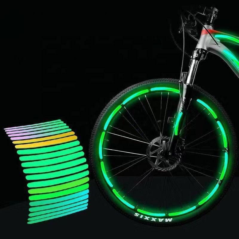 Picture of 10/20/30 Pcs Bicycle Wheel Luminous Reflective Stickers – Fluorescent Glow Wheel Decoration Stickers for Bicycle & Motorcycle, Night Safety Visibility Stickers - The Asia Express-10-Pcs
