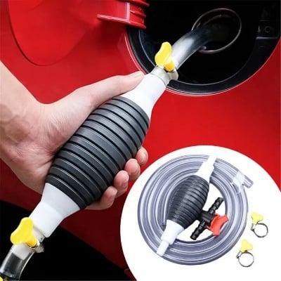 Picture of Handy Manual Gas & Oil Transfer Pump – Multi-Purpose Hand Straw Liquid Pump  For Car Fuel, Gasoline, Diesel, Kerosene & Fish Tank Water Changer, Portable Non-Electric Liquid Transfer Tool - The Asia Express