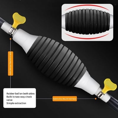 Picture of Handy Manual Gas & Oil Transfer Pump – Multi-Purpose Hand Straw Liquid Pump  For Car Fuel, Gasoline, Diesel, Kerosene & Fish Tank Water Changer, Portable Non-Electric Liquid Transfer Tool - The Asia Express