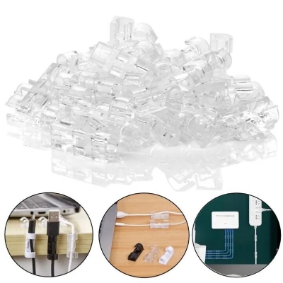 Picture of 20/40 Pcs Transparent Self-Adhesive Cable Clips & Wire Organizer – Strong Sticky Desktop Cable Holder for USB, Charging, Data, LAN & Earphone Wires Home, Office & Workspace Cable Management Solution - The Asia Express-20-Pcs