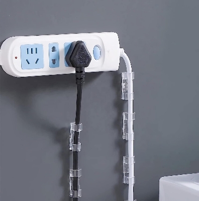 Picture of 20/40 Pcs Transparent Self-Adhesive Cable Clips & Wire Organizer – Strong Sticky Desktop Cable Holder for USB, Charging, Data, LAN & Earphone Wires Home, Office & Workspace Cable Management Solution - The Asia Express-20-Pcs