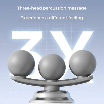 Picture of Pro+ Mini Triple-Head Massage Gun – Compact Power Muscle Recovery Device | 3-Point Percussion Therapy, 6-Level Intensity Control, Ultra-Quiet Motor, 9 Interchangeable Heads & Long-Lasting Rechargeable Battery - The Asia Express-White