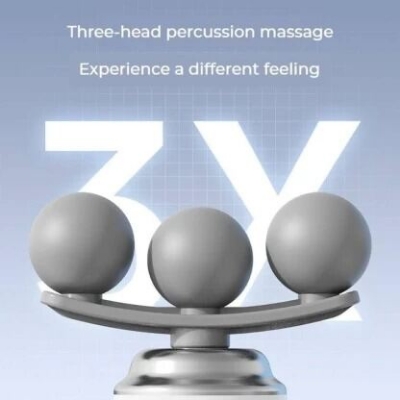 Picture of Pro+ Mini Triple-Head Massage Gun – Compact Power Muscle Recovery Device | 3-Point Percussion Therapy, 6-Level Intensity Control, Ultra-Quiet Motor, 9 Interchangeable Heads & Long-Lasting Rechargeable Battery - The Asia Express-White