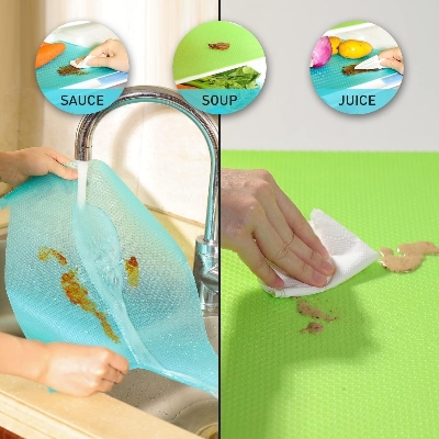 Picture of 4 Pcs Washable Waterproof Refrigerator Shelf Mats & Liners – Multi-Color Non-Slip BPA-Free Fridge, Drawer & Cabinet Shelf Protector with Spill Protection - The Asia Express-Multicolor