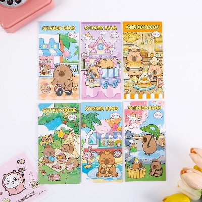 Picture of Kapibala Cute Cartoon Sticker Book Set – Creative Journaling & DIY Decoration Stickers for Kids, Students & Adults | Perfect for Children’s Gifts, School Rewards, Scrapbooking, Diary, Planner & Craft Projects - The Asia Express-Multicolor