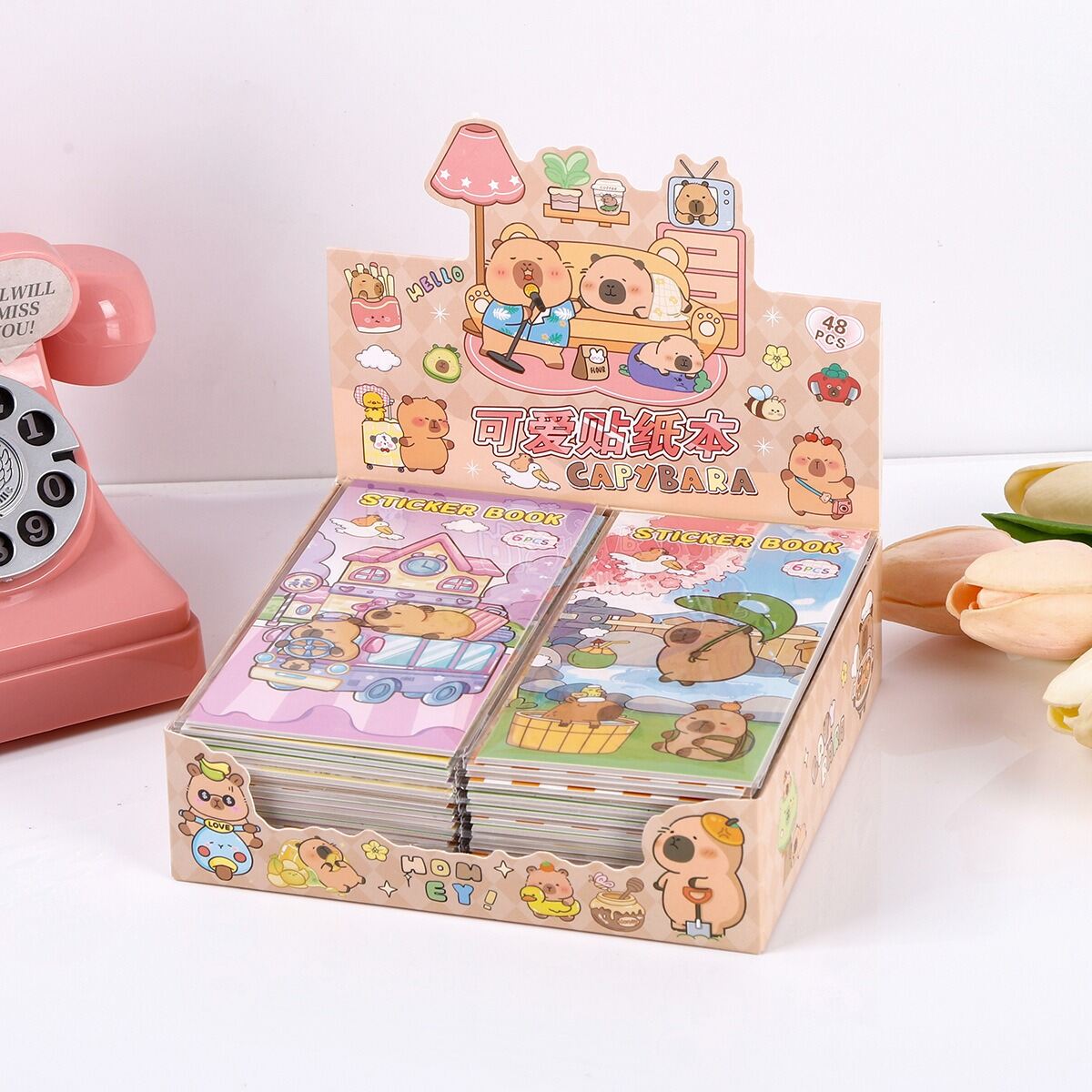 Picture of Kapibala Cute Cartoon Sticker Book Set – Creative Journaling & DIY Decoration Stickers for Kids, Students & Adults | Perfect for Children’s Gifts, School Rewards, Scrapbooking, Diary, Planner & Craft Projects - The Asia Express-Multicolor
