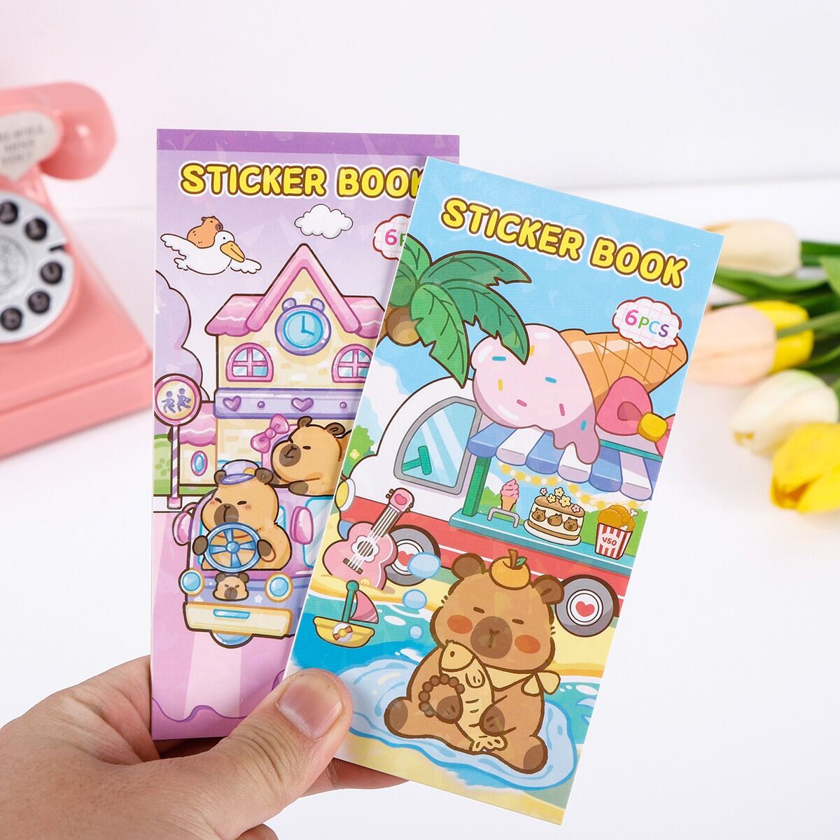 Picture of Kapibala Cute Cartoon Sticker Book Set – Creative Journaling & DIY Decoration Stickers for Kids, Students & Adults | Perfect for Children’s Gifts, School Rewards, Scrapbooking, Diary, Planner & Craft Projects - The Asia Express-Multicolor
