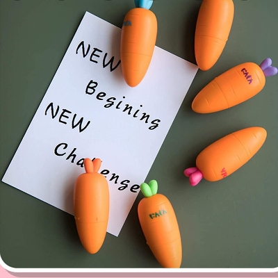 Picture of Smartcraft Cute Carrot Highlighter Pen Set – 6 Pcs Pastel Fluorescent Markers & Portable Mini Kawaii Stationery for Students, Study, Books Marking, Art, School & Office Use - The Asia Express-Multicolor