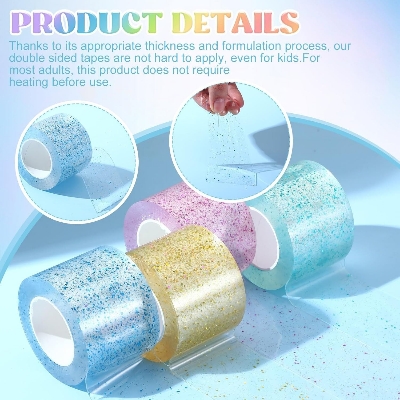 Picture of 1PC Colorful Glitter Nano Bubble Tape – High-Sticky Double-Sided Adhesive Blowable Bubble Tape for DIY Craft, Pinch Bubble, Stress Relief & Creative Toy Making - The Asia Express-Multicolor