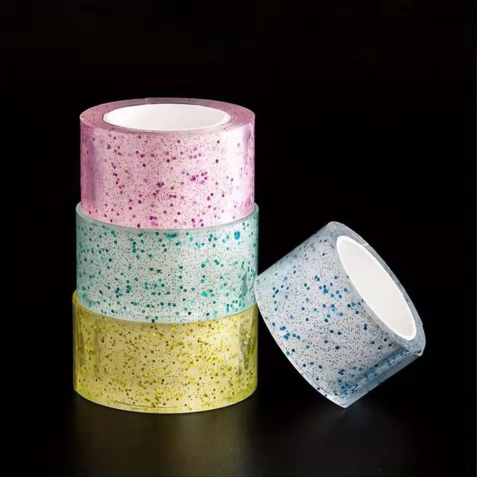 Picture of 1PC Colorful Glitter Nano Bubble Tape – High-Sticky Double-Sided Adhesive Blowable Bubble Tape for DIY Craft, Pinch Bubble, Stress Relief & Creative Toy Making - The Asia Express-Multicolor