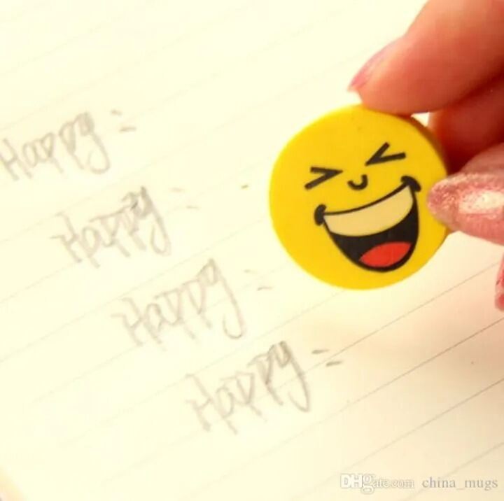 Picture of 7 Pcs Emoji Pencil Erasers – Fun Yellow Color Erasers for Children | Cute Stationery for School, Study, Art & Kids Gifts - The Asia Express-Yellow