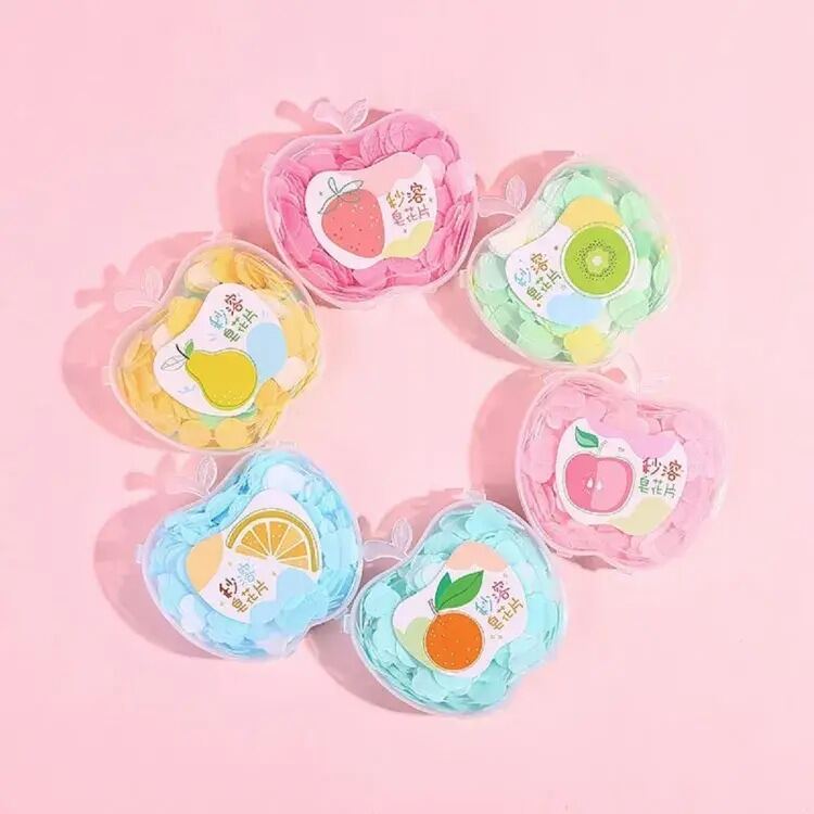 Picture of 1 PC Portable Travel Soft Paper Soap Sheets in Cute Apple Shape Box | Dissolvable Hand Wash Soap Paper for Kids & Adults | Travel Soap Tube for Kitchen, Toilet, Outdoor, Camping & Hiking - The Asia Express