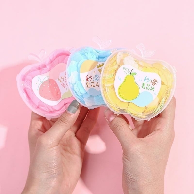 Picture of 1 PC Portable Travel Soft Paper Soap Sheets in Cute Apple Shape Box | Dissolvable Hand Wash Soap Paper for Kids & Adults | Travel Soap Tube for Kitchen, Toilet, Outdoor, Camping & Hiking - The Asia Express