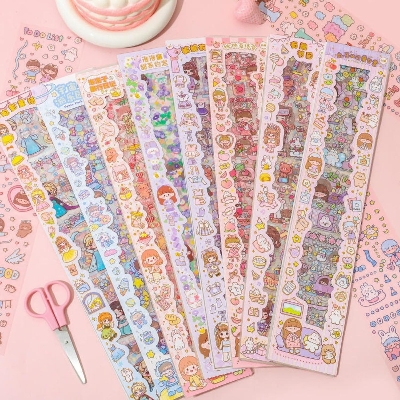 Picture of Kawaii Cute Cartoon Sticker Set (100 PCS) – Waterproof Vinyl My Melody & Chiikawa Long Sticker Sheets for Girls, Kids & Teens | Laptop, Water Bottle, Bike & Luggage Decals - The Asia Express-Multicolor