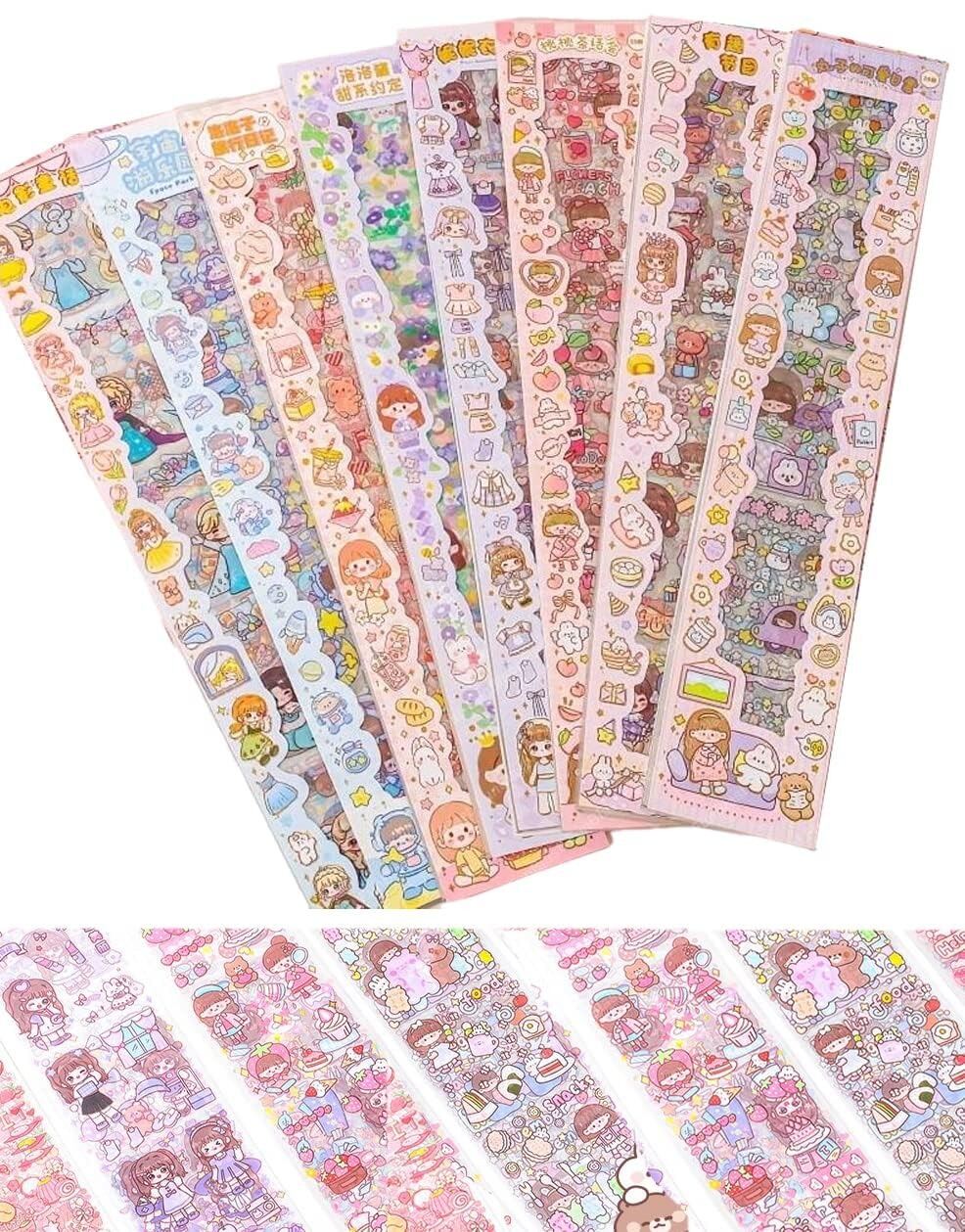 Picture of Kawaii Cute Cartoon Sticker Set (100 PCS) – Waterproof Vinyl My Melody & Chiikawa Long Sticker Sheets for Girls, Kids & Teens | Laptop, Water Bottle, Bike & Luggage Decals - The Asia Express-Multicolor