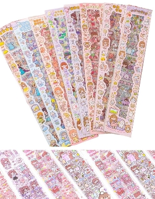 Picture of Kawaii Cute Cartoon Sticker Set (100 PCS) – Waterproof Vinyl My Melody & Chiikawa Long Sticker Sheets for Girls, Kids & Teens | Laptop, Water Bottle, Bike & Luggage Decals - The Asia Express-Multicolor