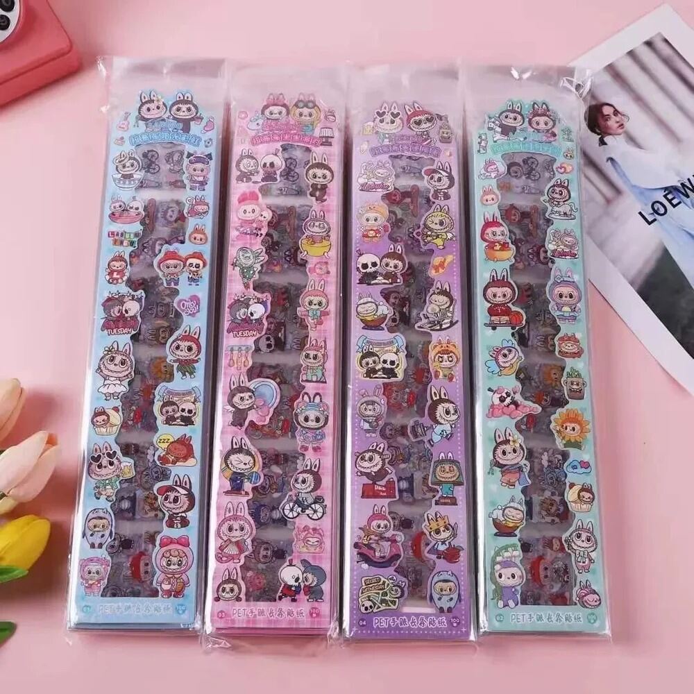 Picture of Kawaii Cute Cartoon Sticker Set (100 PCS) – Waterproof Vinyl My Melody & Chiikawa Long Sticker Sheets for Girls, Kids & Teens | Laptop, Water Bottle, Bike & Luggage Decals - The Asia Express-Multicolor