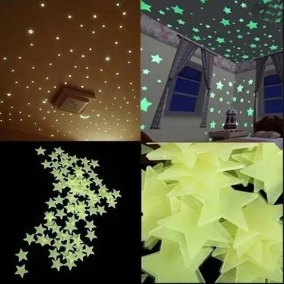 Picture of Petra Galaxy Glow-in-the-Dark Wall Stickers – Radiant Smiley Face, Moon, Sun & Stars | 3D Luminous Radium Fluorescent Wall Decals for Kids, Students Room & Dormitory Decor - The Asia Express