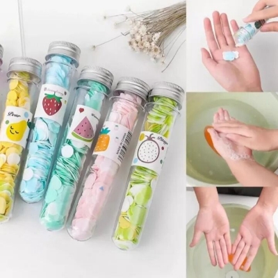 Picture of ShopVerse Portable Paper Soap Sheets (1PC) – Pocket-Friendly Disposable Hand Wash Soap in Mini Bottle | Scented, Skin-Friendly Travel Paper Soap for Office, Camping, Outdoor & Daily Use - The Asia Express