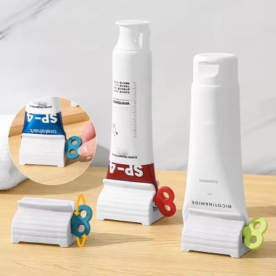 Picture of 3 Pcs Manual Toothpaste Squeezer Rolling Tube Dispenser – Hand-Press Rotating Seat Holder Stand for Toothpaste, Facial Cleanser & Cream Tubes | Easy Press Bathroom Organizer - The Asia Express-3-Pcs